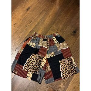 Connections vintage 80s 90s patchwork animal print shorts S